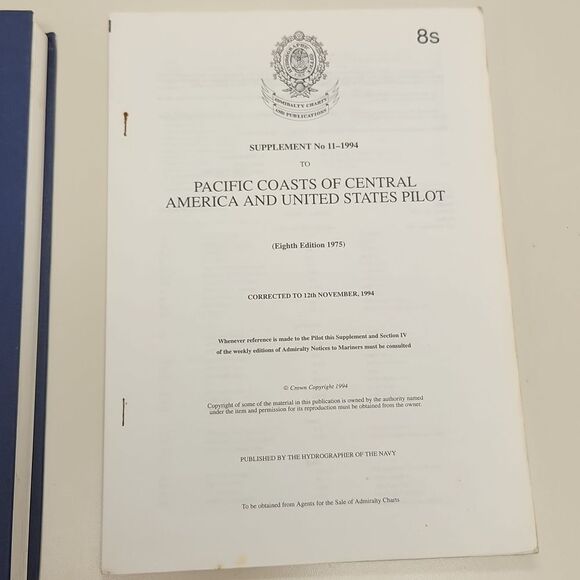 Pacific Coasts of Central America and United States Pilot Hardback Book - Picture 3 of 7